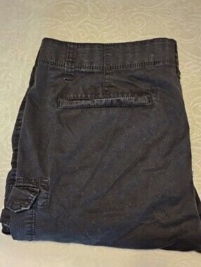 Iron Co Mens Stretch Cargo Shorts Size 36 Black Multi-Pocket Utility Shorts